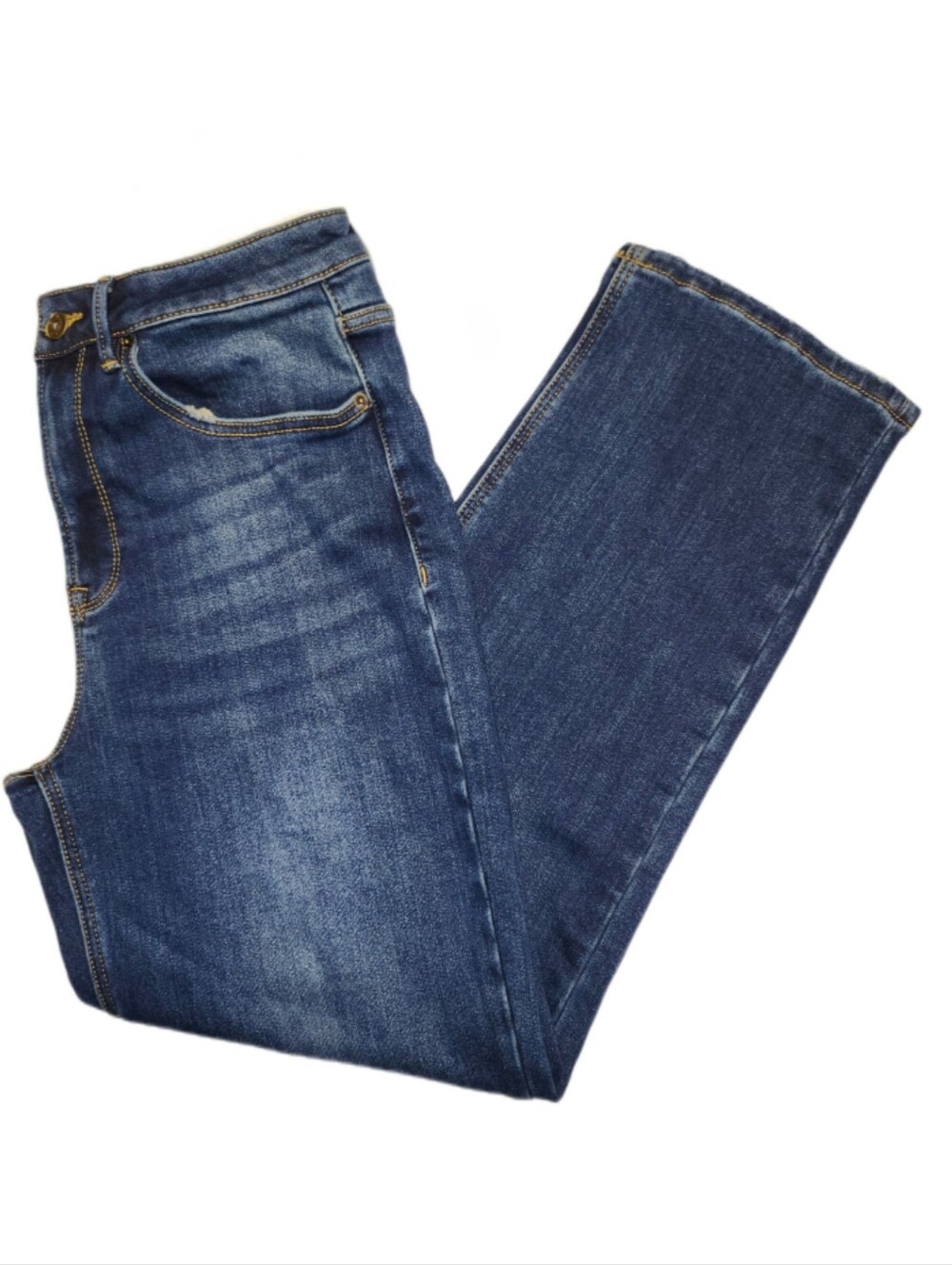 Mica Denim Los Angeles, Dark Blue Wash, High Rise, Straight Leg, Lined Jeans, 29